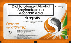 Strepsils® Orange with Vitamin C 8s Lozenges